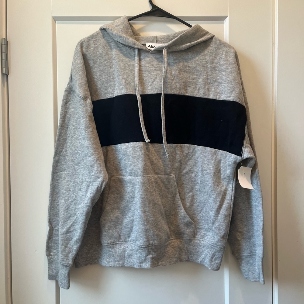 Nordstrom Abound Women's Striped Hoodie Color Block Pullover Sweatshirt‎